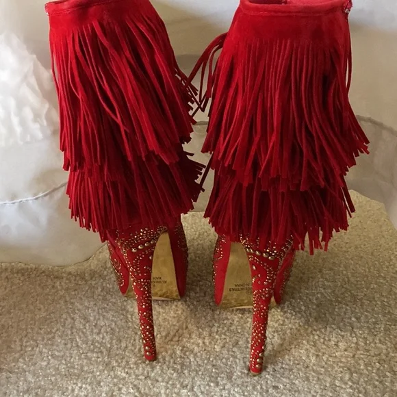 Stiletto Boots Alba Sexy Bling Heels 🔥 Sz 6.5 NWOT EXCELLENT CONDITION - Picture 5 of 7